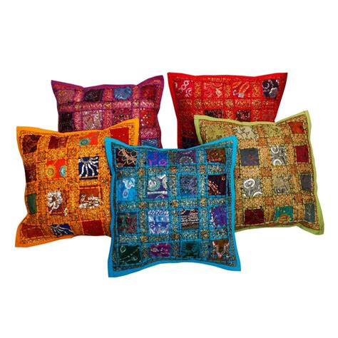 Jaipuri Designer Patchwork Cushion Cover Set Colourful Covers Cushion