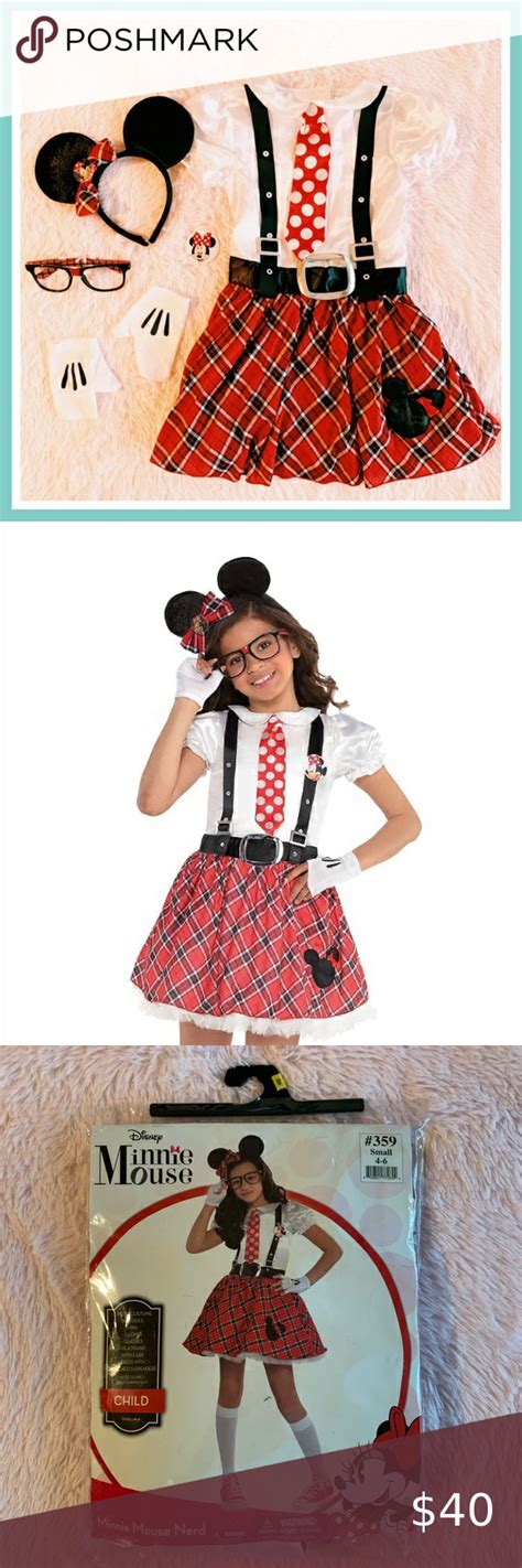 🆓 Disney Minnie Mouse Nerd Nerdy Costume Dress Up