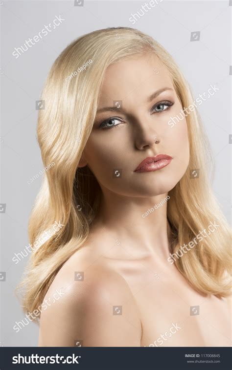 Beautiful Blonde Girl Smooth Hair Naked Stock Photo Edit Now 117008845