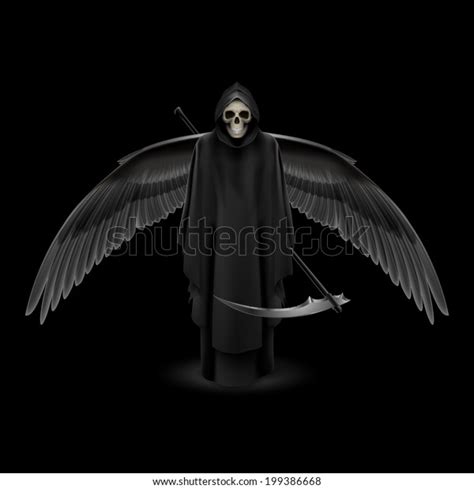Grim Reaper Huge Wings Over Black 스톡 벡터로열티 프리 199386668 Shutterstock