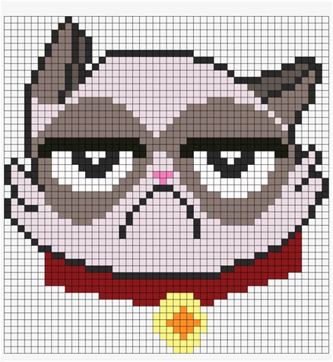 Sourpuss Grumpy Cat Perler Bead Pattern Bead Sprite Minecraft Pixel
