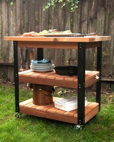 These 25 best ever diy outdoor serving stations/cart/table/bar that have all been made at home and are as functional as you want them to be! Grill table with stainless steel top | DIY - love the pipe ...