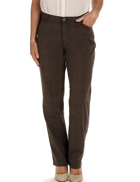 Lee Womens Pants Relaxed Fit Straight Leg Brown City Gd Plaid Sizes 6