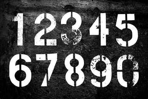 Stencil Grunge Numbers 770414 Elements Design Bundles