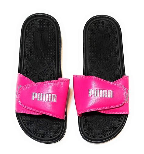 Puma Womens Pop Cat Athletic Adjustable Slide Sandals Pink 8