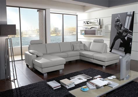Quiero comprar barato más información. Polinova Bellini Ledersofa grau | Möbel Letz - Ihr Online-Shop
