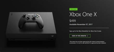 Xbox One X Specifications Price And Other Details