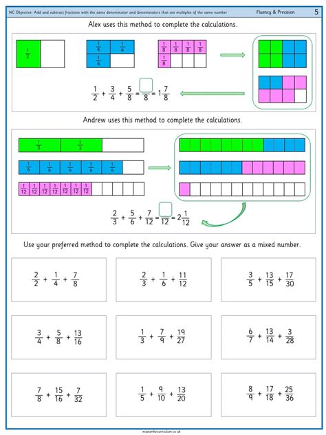 Adding Fractions With Same Denominator Worksheet