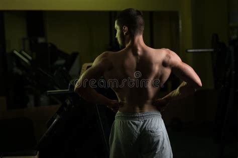 Young Bodybuilder Flexing Back Pose Stock Image Image Of Build Club