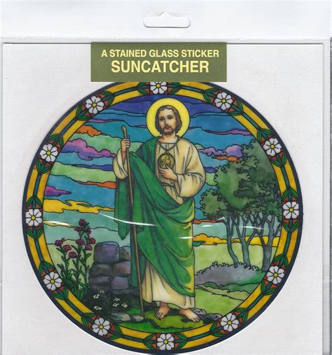 Stained Glass Static Window Cling Sun Catcher St Jude
