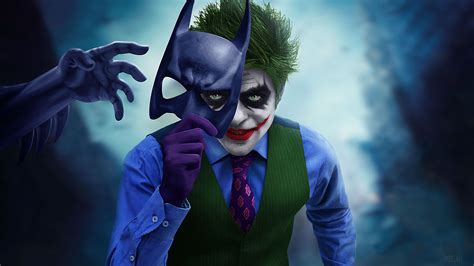 Joker With Batman Mask Off K Rare Gallery Hd Wallpapers