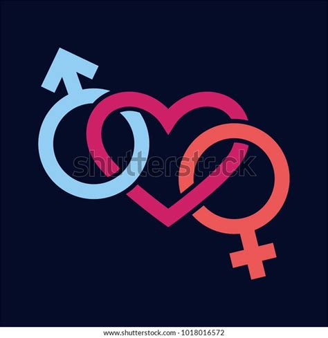 Sex Symbols Shape Heart Male Female Vector De Stock Libre De Regalías 1018016572 Shutterstock