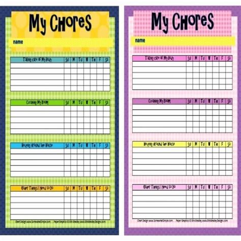 Chore Chart For Multiple Kids In 2020 Chore Chart Kids Printable