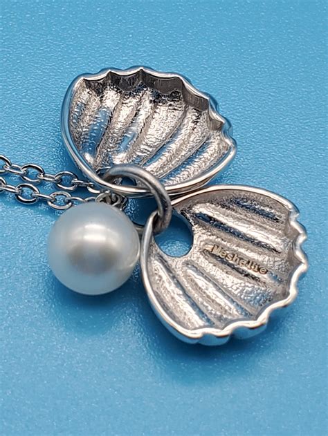 Clam Shell Necklace Pearl Necklace Sterling Silver Etsy Singapore