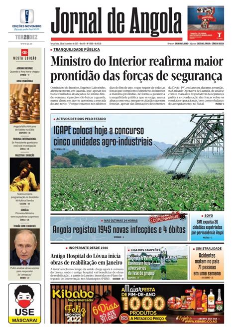 Jornal De Angola Terça 28 De Dezembro De 2021