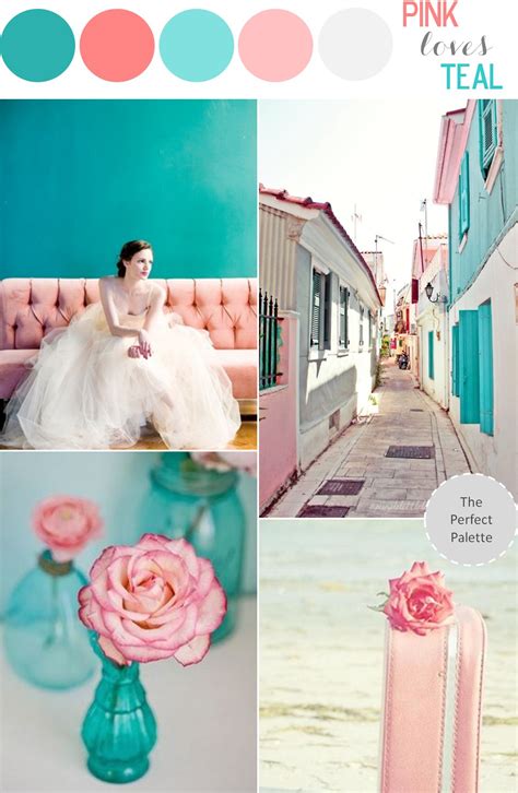 Pink And Teal Wedding Colors Wedding Color Palette Color Stories