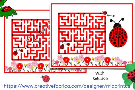 Ladybug Maze Game For Kids Grafik Von Miaprintus · Creative Fabrica