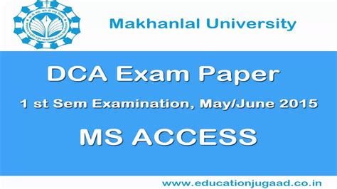 Dca Exam Paper Ms Access Youtube