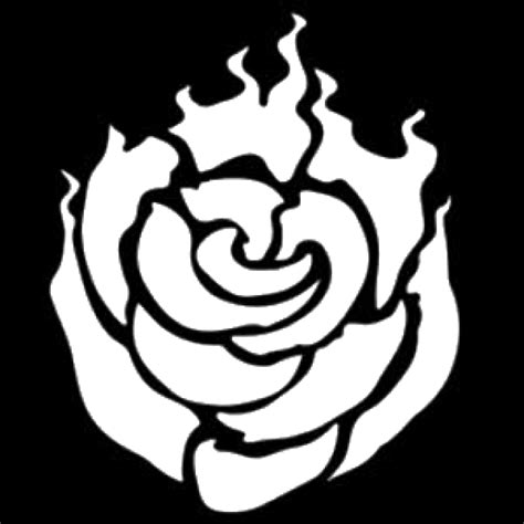 Ruby Rose Emblem Black And White Summer Rose Rwby Rwby Symbols Rwby