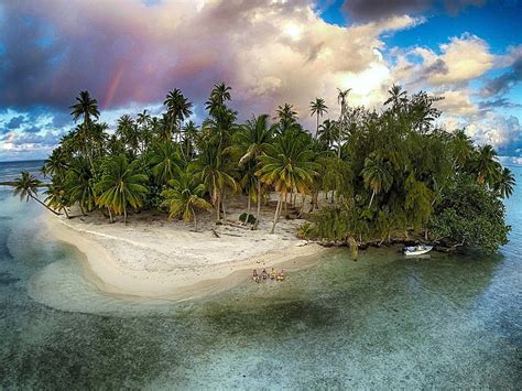 Hd Wallpaper Beach Boat Clouds French Polynesia Island Landscape