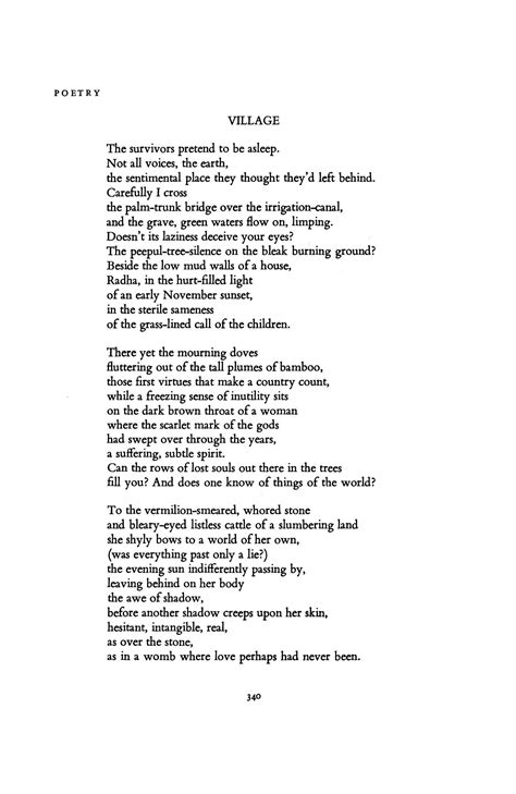 A Country Poem By Jayanta Mahapatra