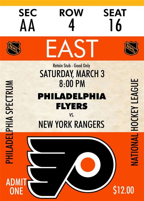 Philadelphia Flyers Ticket Poster Print By Wiebes Wiebe Displate In