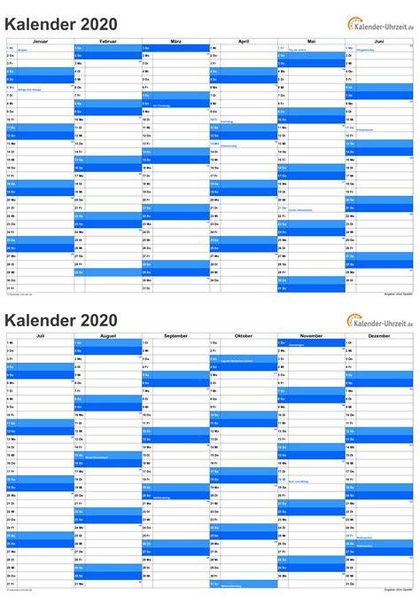 Kalender 2020 Zum Ausdrucken Kostenlos