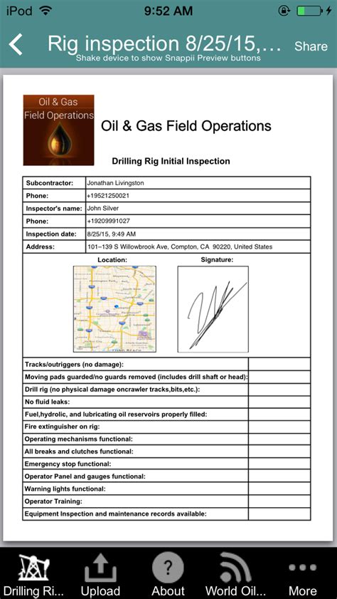 Drilling Rig Inspection App