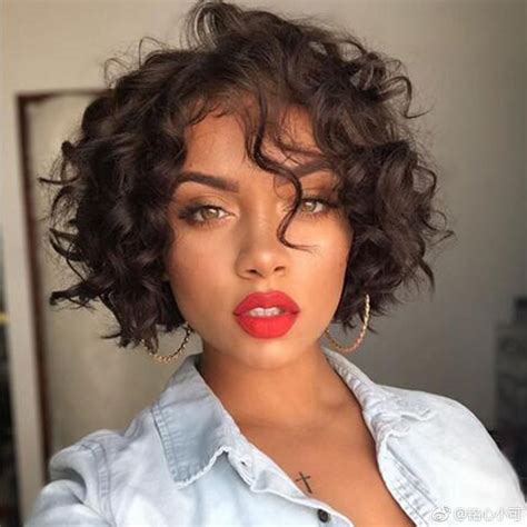 Amazon Com Short Curly Wave Lace Front Wig Brazilian Curly Bob Human