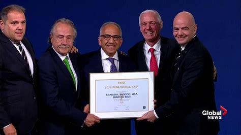 Canada Us And Mexico Bid Selected As 2026 Fifa World Cup Host Youtube