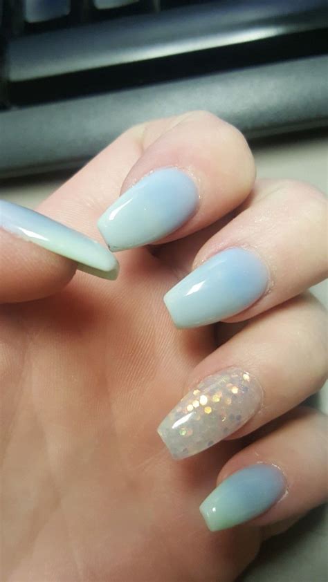 Blue Green Ombre Acrylic Nails Notpolish Green Ombre Blue Green