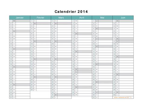 Calendrier 2014 à Imprimer Gratuit En Pdf Et Excel