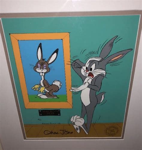 Warner Brothers Cel Bugs Bunny And Original Bugs Chuck Jones Signed 1986
