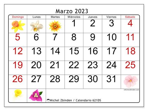 Calendario Marzo De 2023 Para Imprimir “621ds” Michel Zbinden Ve