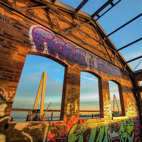 Saint Louis Stan Musial Veterans Memorial Bridge Through Colorful