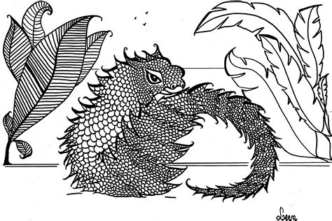Animals Coloring Pages For Adults Coloring Adult Leen Margot Lizard