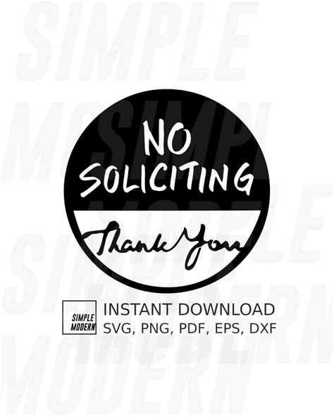 No Soliciting Sign Round Cutting File Simple Modern Svg