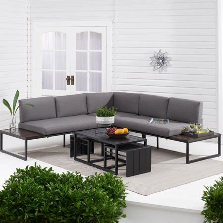 Better Homes Gardens Kolton Piece Patio Sectional Set With Gray