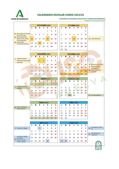 Consulta Ya El Calendario Escolar De La Provincia De Huelva Para Curso
