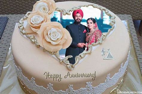 Customize Photos On Romantic Wedding Anniversary Cakes Make A
