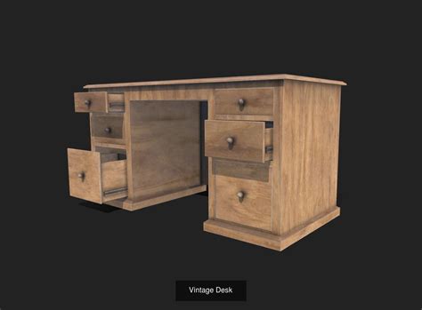 3d Model Collection Vintage Desks Vr Ar Low Poly Cgtrader