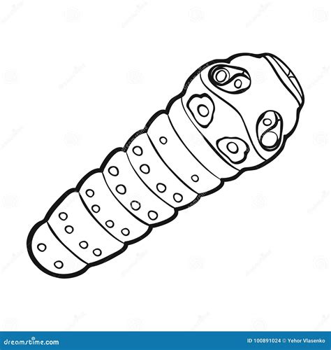 Caterpillar Butterfly Larva Insect Caterpillar Single Icon In Outline