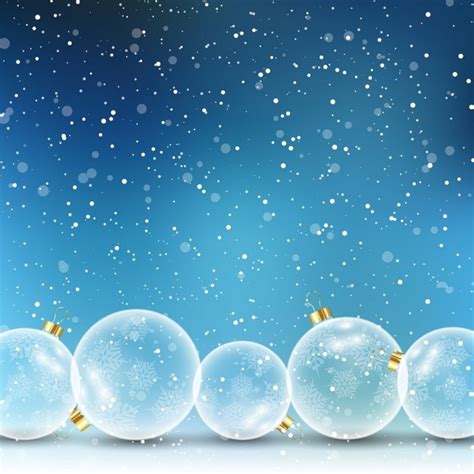 Free Vector Blue Background With Christmas Balls
