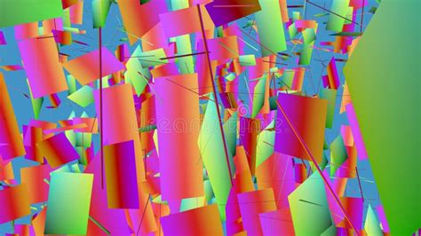 Multicolored Decorative 3d Square Colorful Abstract High Saturated