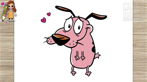 How To Draw Courage The Cowardly Dog Cute Easy Drawings Youtube