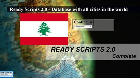 List Of Cities And Provinces In Lebanon Database Ready Scripts 2 0