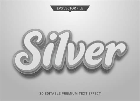 Premium Vector Silver 3d Editable Text Style Effect Premium Vector