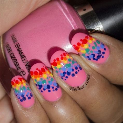 Rainbow Dots Nail Art Dots Nails Dot Nail Art Nails