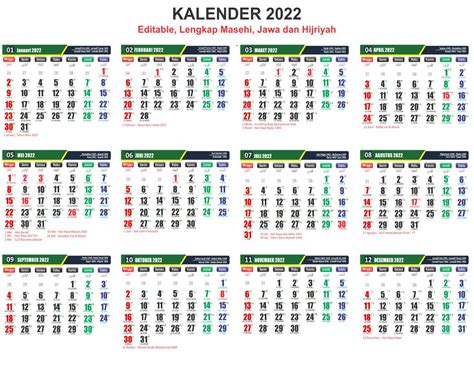 Free Download 4 Desain Kalender Dinding 2022 Lengkap Format Psd Top