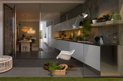 Simple Kitchen With Aluminium Furniture Design For Small Space by